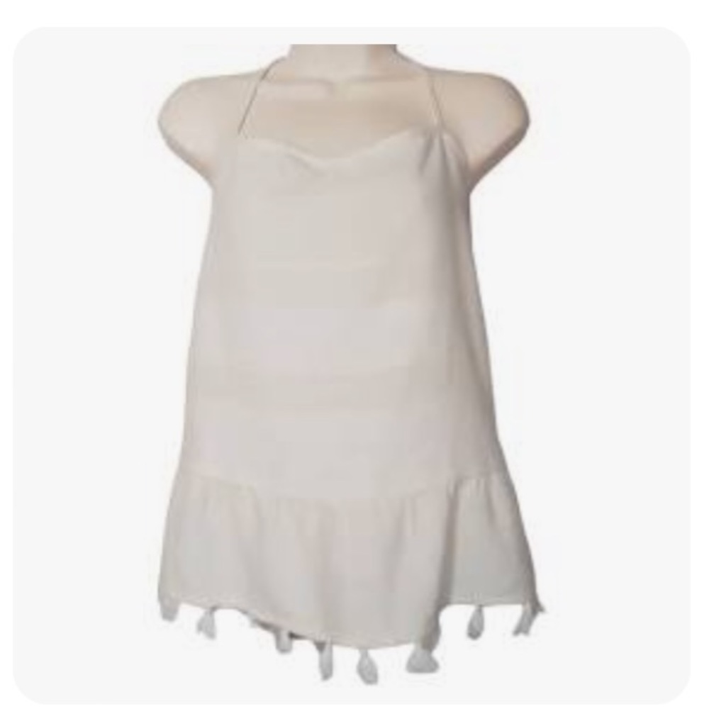 Cream and White Halter Tank